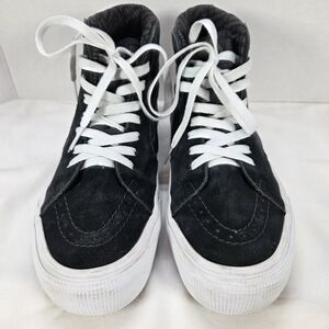 Vans + Gortex Black High-Top Sneakers with White Laces Skater Suede Streetwear